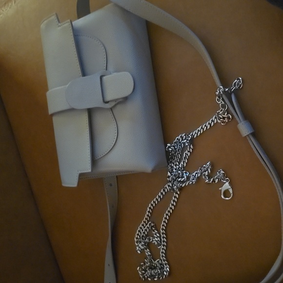 Senreve Aria Belt Bag, Pebbled, Sand color - includes silver chain - Picture 3 of 4